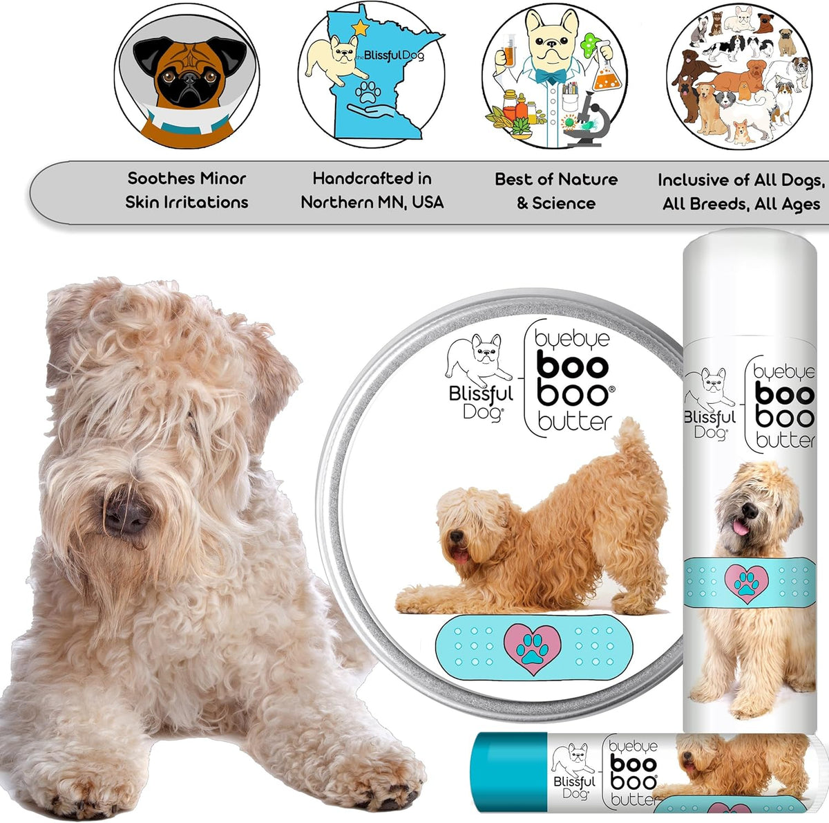 The Blissful Dog Soft Coated Wheaten Terrier Boo Boo Butter, 4 Ounce