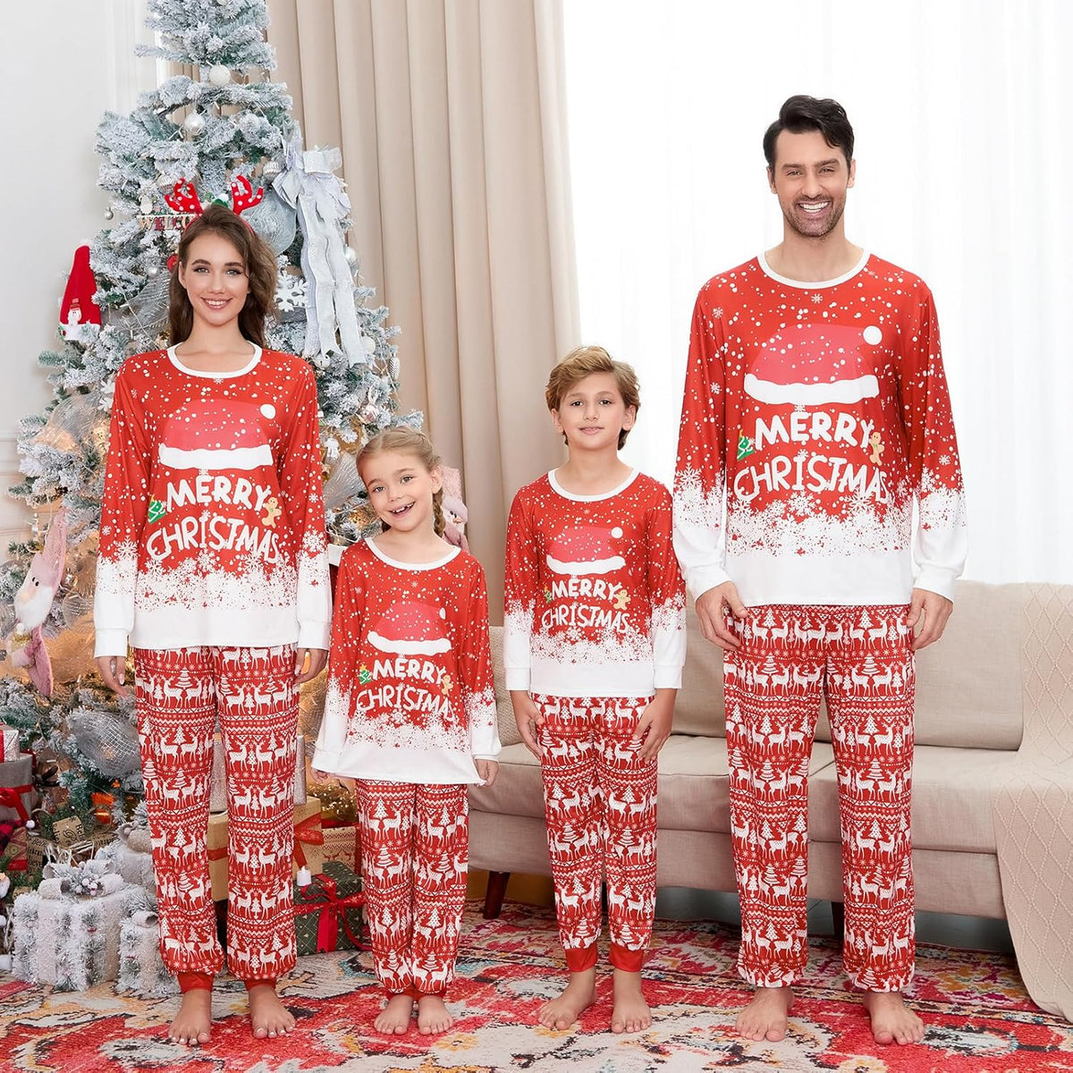 Matching Family Christmas Pajamas Set - Xmas Sleepwear PJs