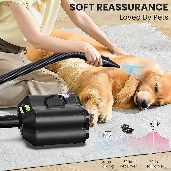 Flying Pig Double Motor High Performance Dog Pet Grooming Dryer (Black)