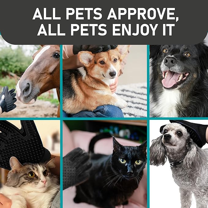 Maxpower Planet Pet Grooming Gloves for Dogs and Cats - Grooming Mitt for Dogs -Cat Gloves - Hair Removal Bruh - All Hair Types
