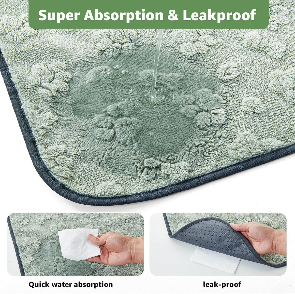LOOBANI Washable Pee Pads for Dogs: 72"x72" Super Absorbent Reusable Dog Pee Pads Extra Large, Waterproof and Leakproof Whelping Pad for Potty Training, Playpen, Crate,Floor and Bed