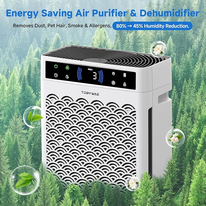 Air Purifiers for Home, Large Room up to 3000 Ft², HEPA Air Purifier for Home Pets with Filter, Air Quality Sensor, Timer, Air Cleaner for Bedroom, Dorm Room, Pet Hair, Office