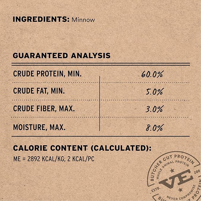 Vital Essentials Single Ingredient Minnows Dog Treats, 1 oz | Freeze-Dried Raw | Premium Quality High Protein Training Treats | Grain Free, Gluten Free, Filler Free