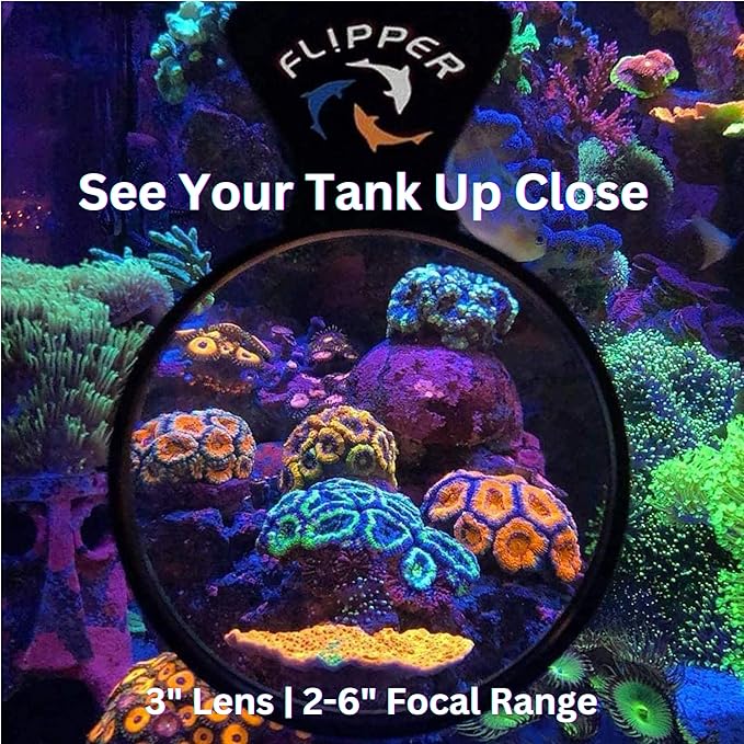 FL!PPER Flipper DeepSee Viewer 3" Nano - Coral and Fish Magnifier for Reef Tank and Freshwater Aquarium Photography and Videography - Magnetic Magnifying Glass