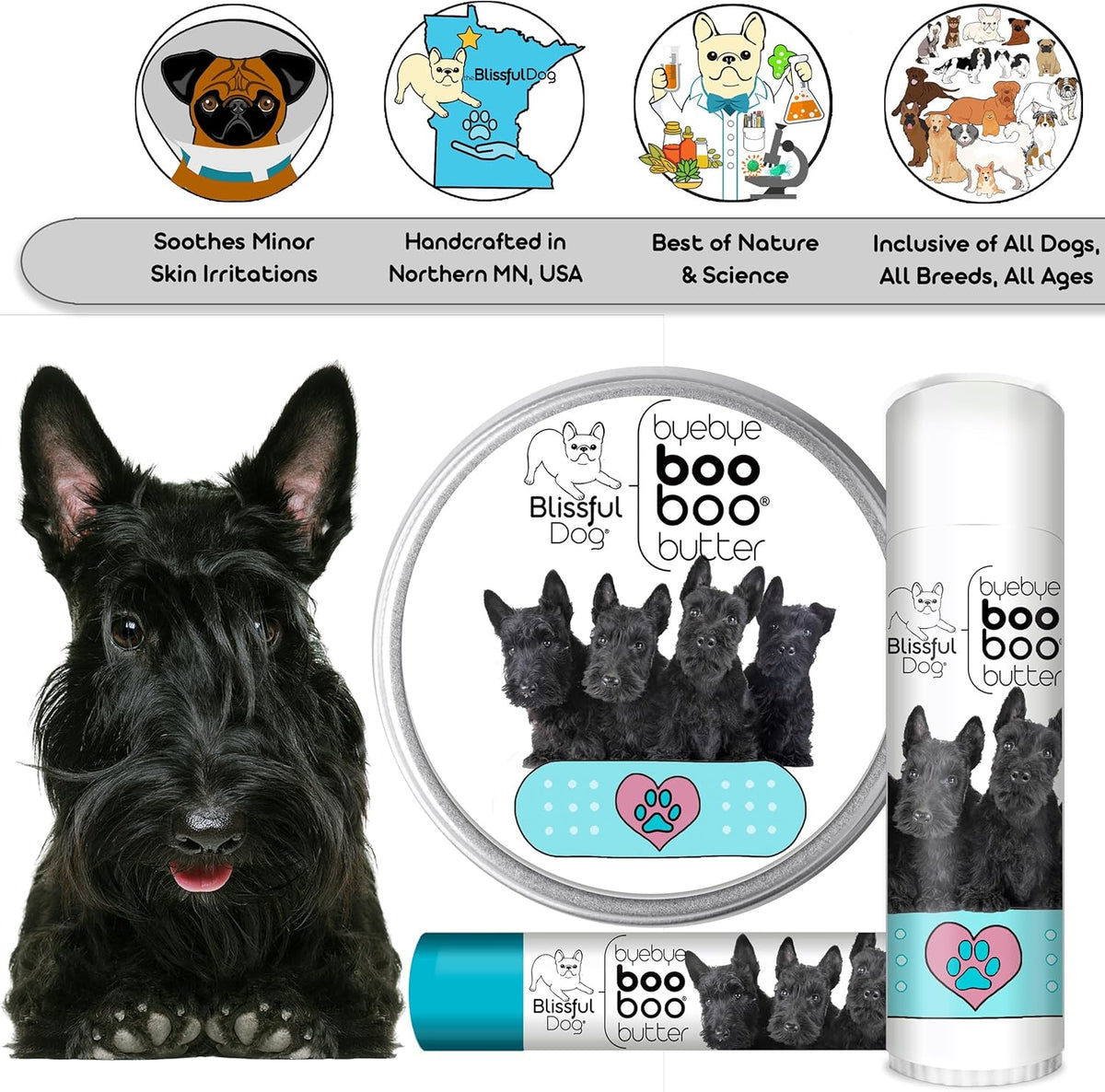 The Blissful Dog Scottish Terrier Boo Boo Butter, 4 Ounce
