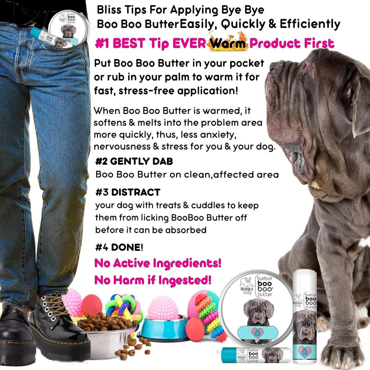 The Blissful Dog 2 oz TIN Neapolitan Mastiff Booboo Butter
