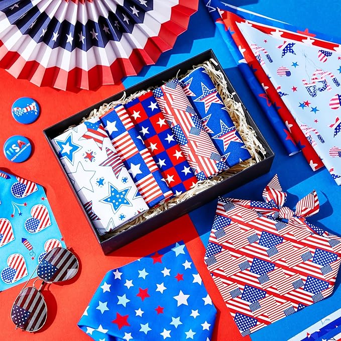 Preboun 100 Pcs Patriotic Dog Bandanas Bulk Labor Day Bandanas for Dogs Triangle Kerchief Scarf Set for Puppy Small Medium Large Workers' Veterans Day Costume Accessories (25.6 x 17.7 x 17.7 Inch)