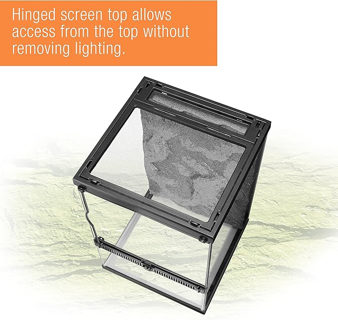Zilla 11 Gallon Glass Tropical Vertical Habitat Starter Kit for Small Tree Dwelling Reptiles & Amphibians