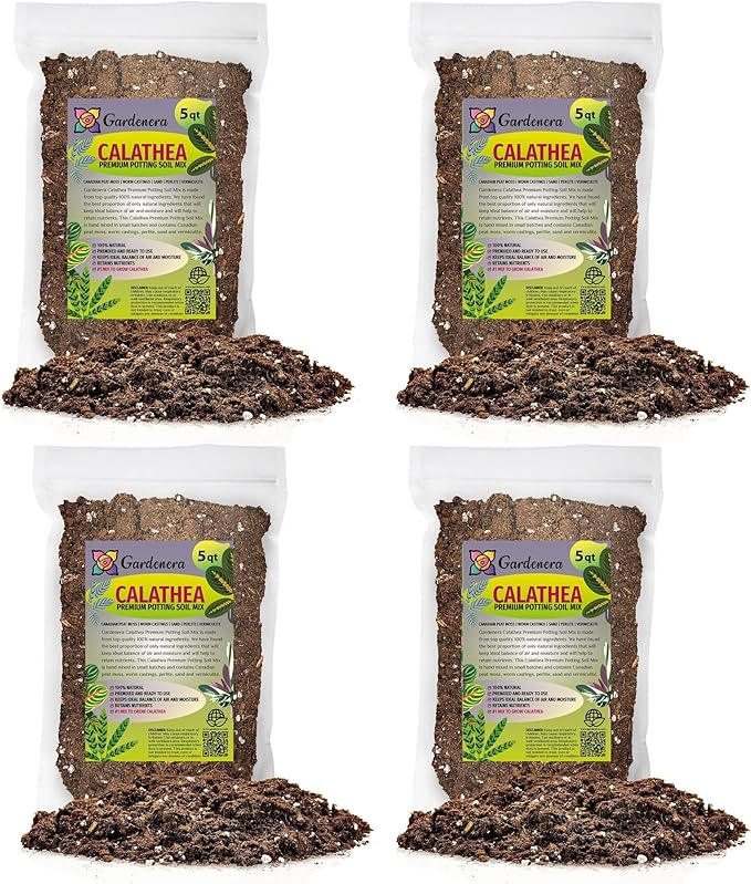 Gardenera Calathea Potting Mix - Unlock Robust Growth and Striking Leaf Patterns with Our High-Performance Formula - 20 Quart