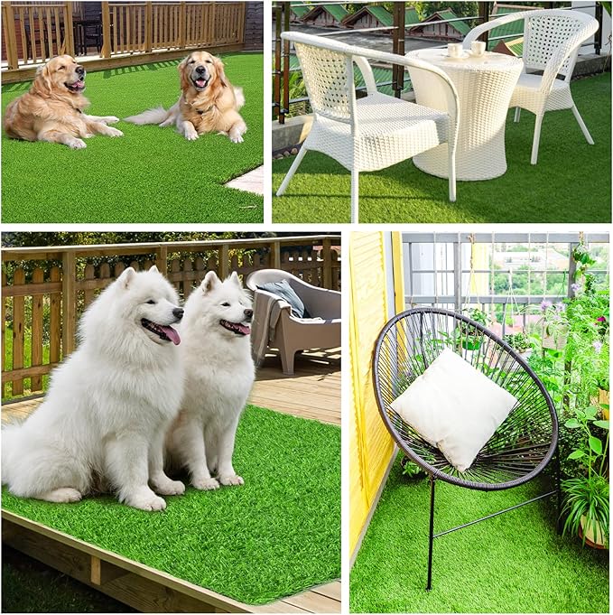 LOOBANI Dog Grass Pee Pads, Artificial Dog Grass Pads for Potty Tray, Fake Grass for Dogs to Pee On, Outdoor Indoor Pee Grass for Dog Potty (59*39 inch)
