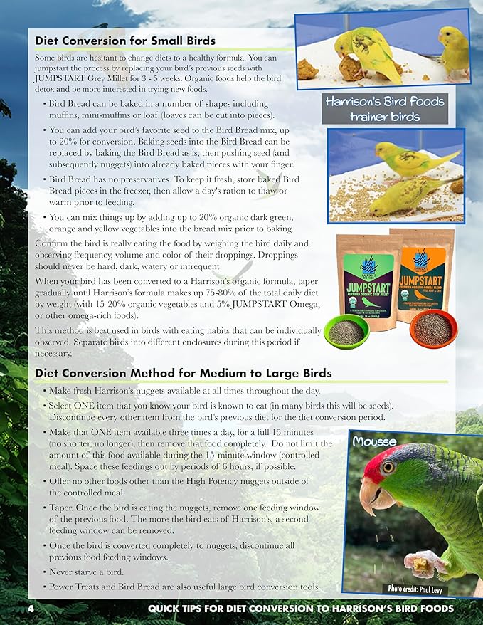 Harrison's Bird Foods Bird Food Adult Lifetime Fine Certified Organic Non-GMO Formula Bird Food 1lb