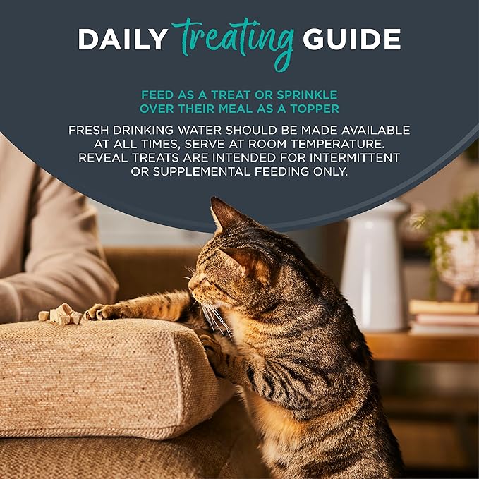 Reveal Natural Whole Protein Fillet Cat Treats, Single Ingredient, Grain Free, High Protein Treats for Cats, for Training, Treating, or Snacking, Whole Mackerel Loin (12 x 1.06 oz Loin)