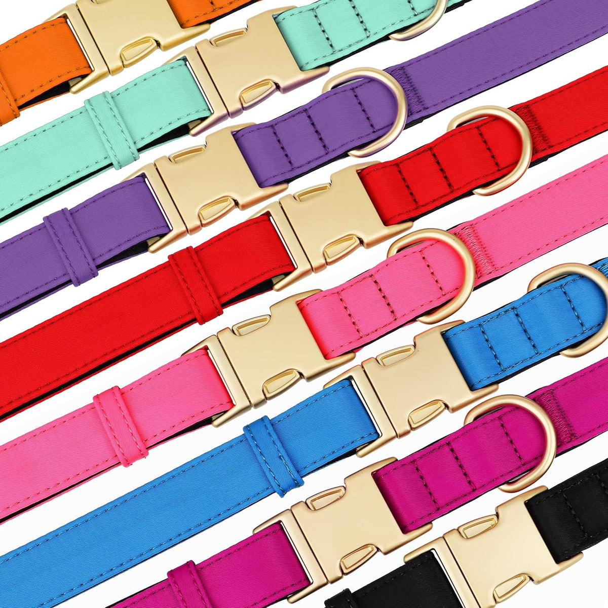 Didog Soft Padded Dog Collars for Small Dogs, Colorful and Durable Dog Collar with Quick Release Buckle, Light and Breathable for Daily Walking, Rose Purple, S