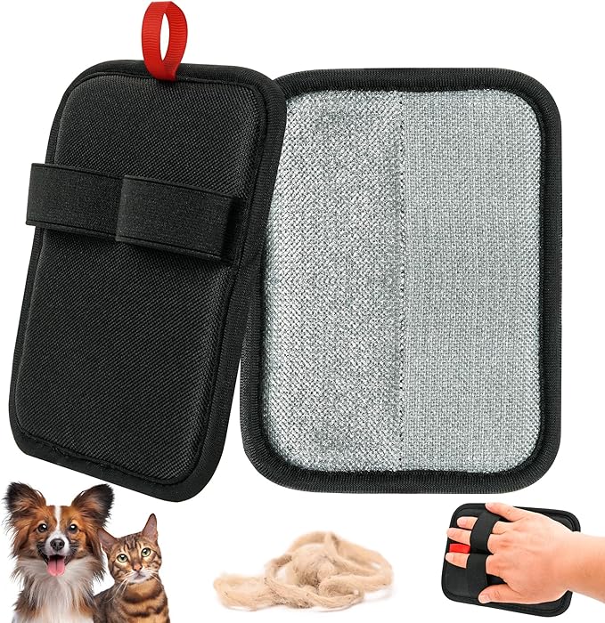 Pet Hair Removal Glove，Static Electricity Grooming Mitt Tool for Dogs & Cats - Remove Fur from Pets, Furniture, Car Seats
