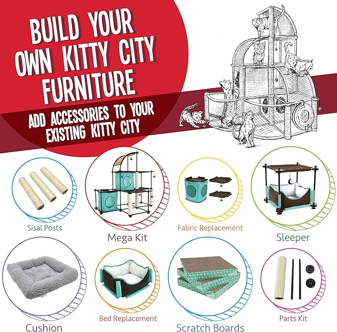 Kitty City Claw Indoor and Outdoor Mega Kit Cat Furniture, Cat Sleeper, Outdoor Kennel