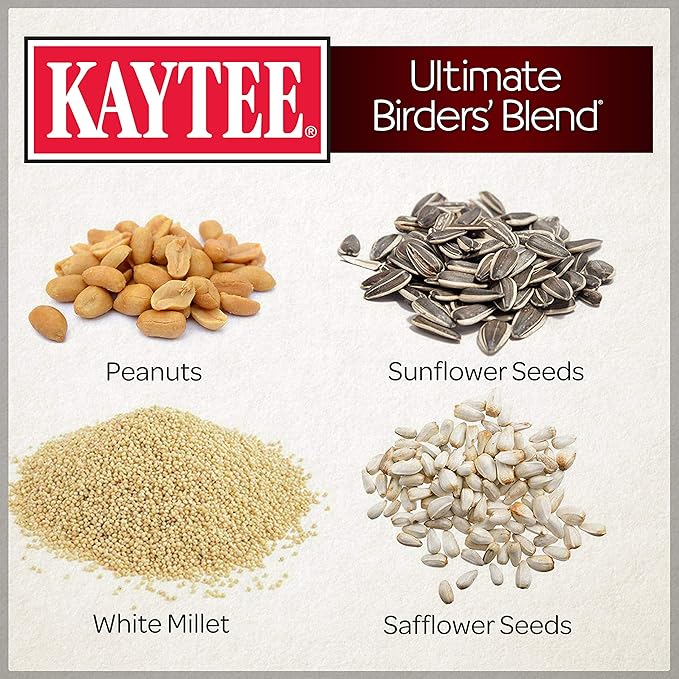 Kaytee Wild Bird Ultimate Birder's Blend Food Seed For Grosbeaks, Cardinals, Nuthatches, Woodpeckers & Other Wild Birds, 10 Pound
