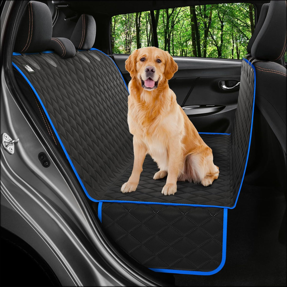 XL Dog Car Seat Cover for Back Seat, Waterproof Hammock for Car, SUV & Truck, Non-Slip Backseat Cover for Dogs, Heavy-Duty Dog Hammock Style Seat Protector Pets, Easy to Install & Clean