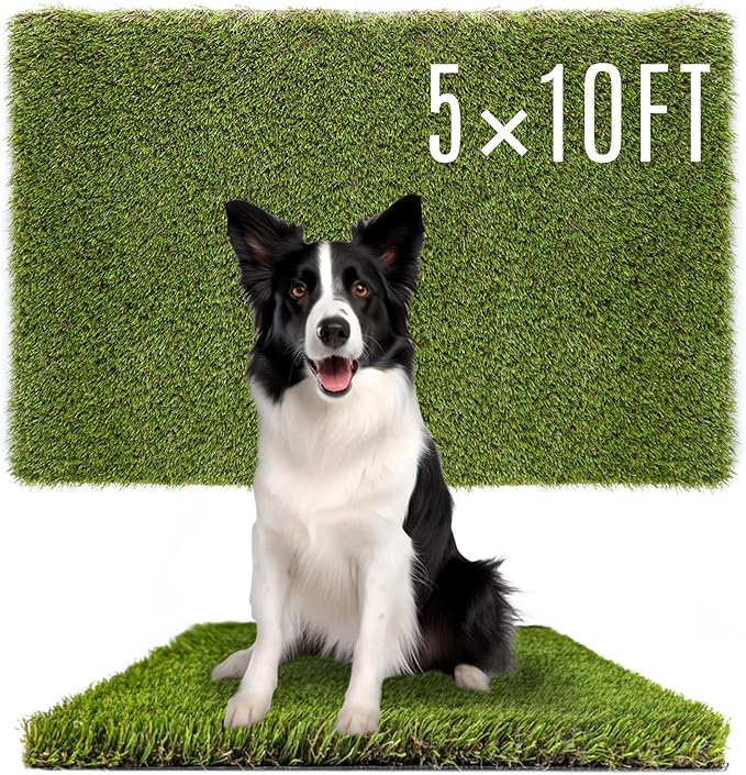 Dog Grass Pads 5 x 10 FT in Artificial Grass Pee Pads for Dogs Potty Fake Grass Rug Turf Mat for Dogs Training Indoor Outdoor Garden Lawn Artificial Grass Rug