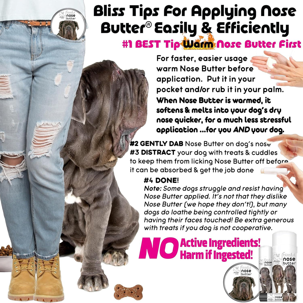 The Blissful Dog Neapolitan Mastiff Unscented Nose Butter - Dog Nose Butter, 1 Ounce