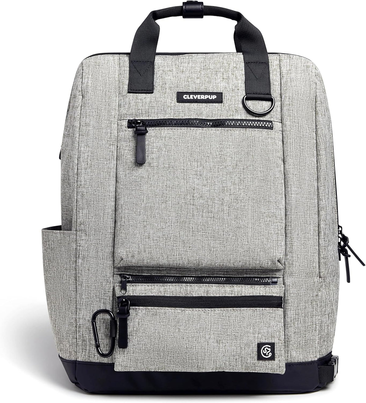 Porter 2-in-1 Dog Gear Backpack – Premium Dog Travel Bag with 10 Pockets, Zip-Off Treat Pouch, Leash Clip, Waterproof Pockets & Water Bottle Holder – Weekend, Hiking, Camping, Heather Grey