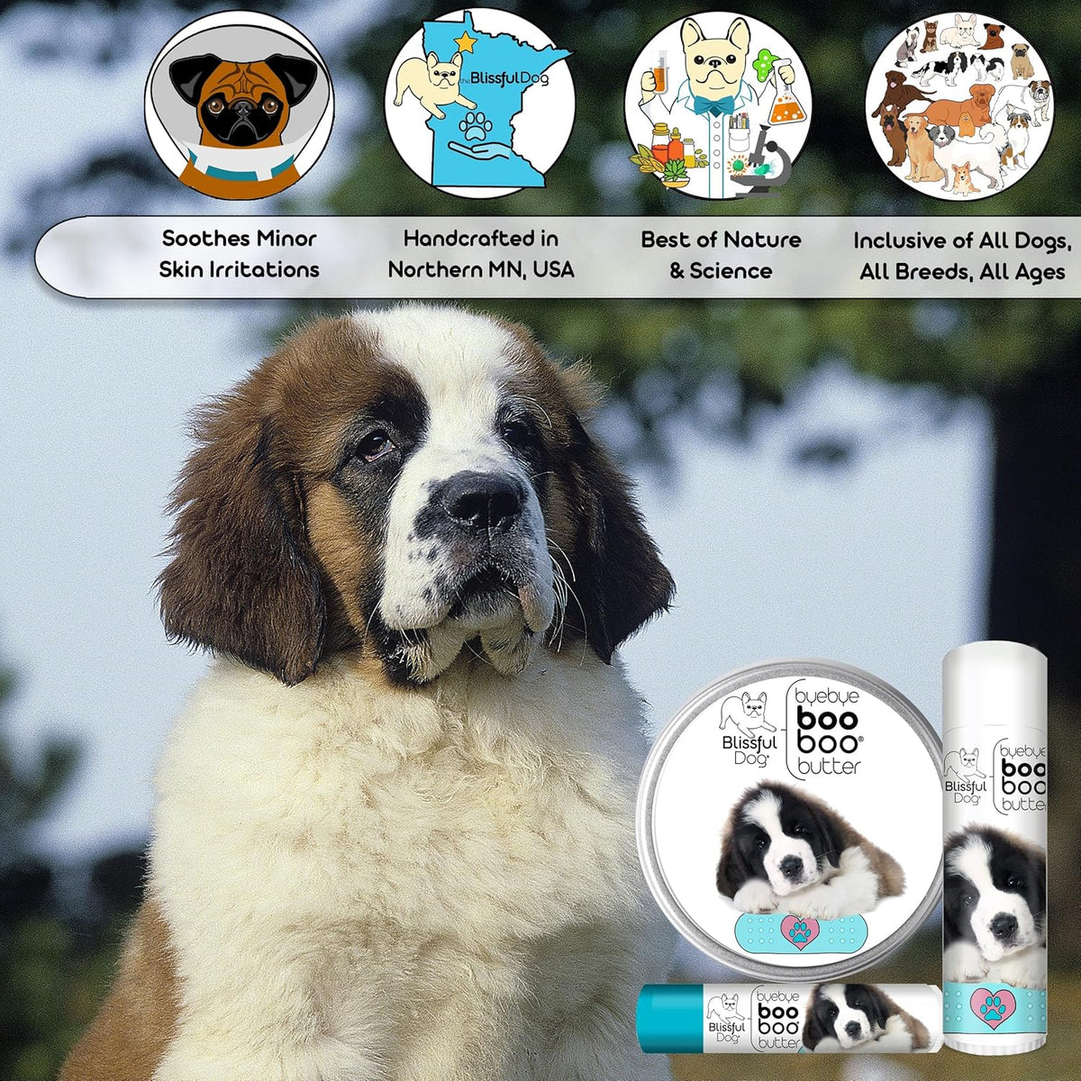 The Blissful Dog Saint Bernard Boo Boo Butter, 16 oz.