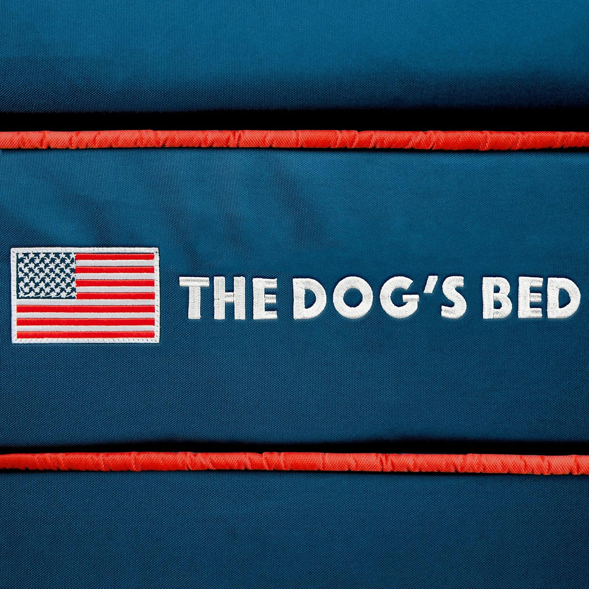 The Dog’s Bed Orthopedic Headrest Dog Bed XL Blue Oxford with Red Trim US Flag 46x28, Memory Foam, Hip & Elbow Dysplasia, Post Surgery, Lameness, Veterinary Approved, Waterproof Washable Cover