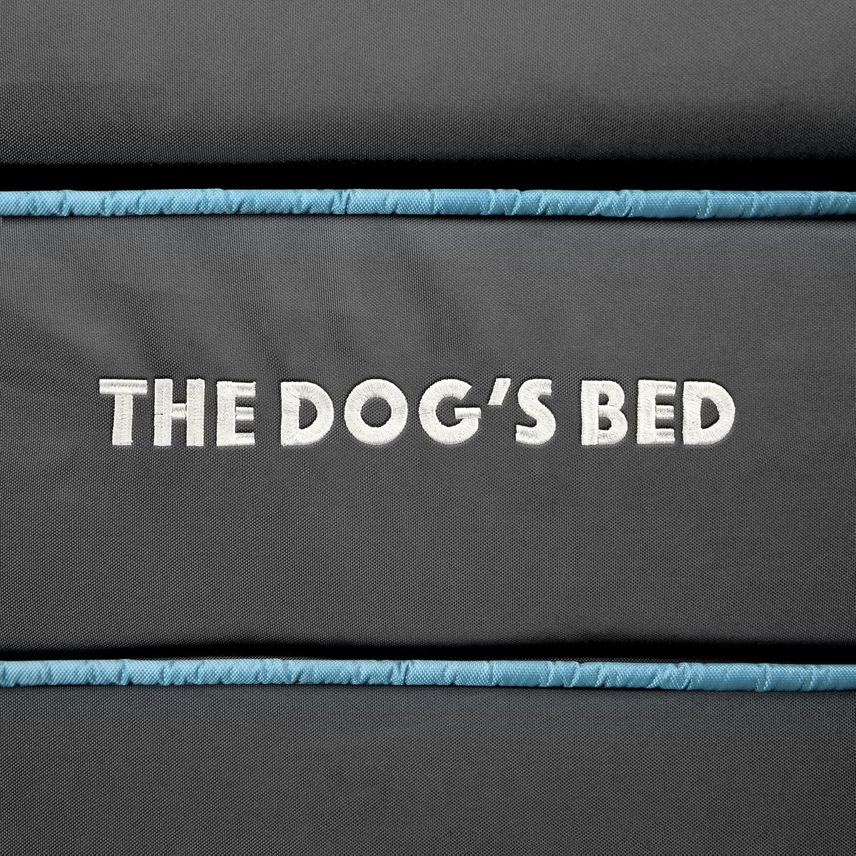 The Dog’s Bed Orthopedic Headrest Dog Bed Large Grey with Blue Trim, Memory Foam, Pain Relief for Arthritis, Hip & Elbow Dysplasia, Post Surgery, Veterinary Approved, Waterproof Washable Cover