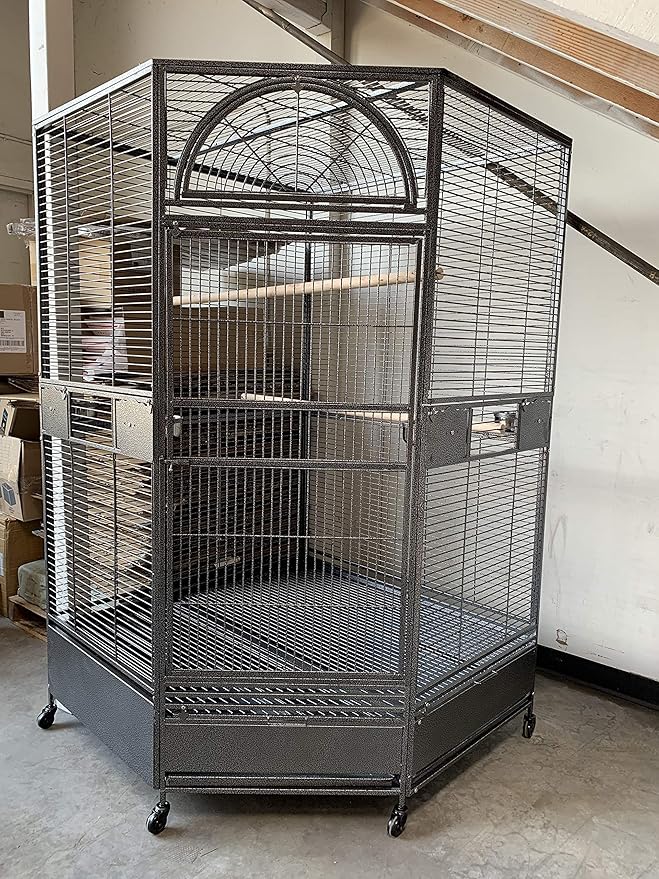 Parrot Escape Jumbo Corner Bird Cage Aviary (X-large)